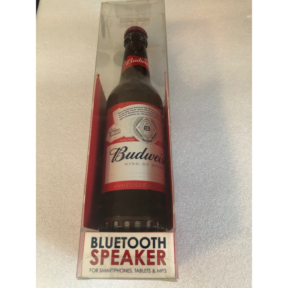 Budweiser Beer Bottle Bluetooth Wireless Speaker Novelty w/charger mancave BOX